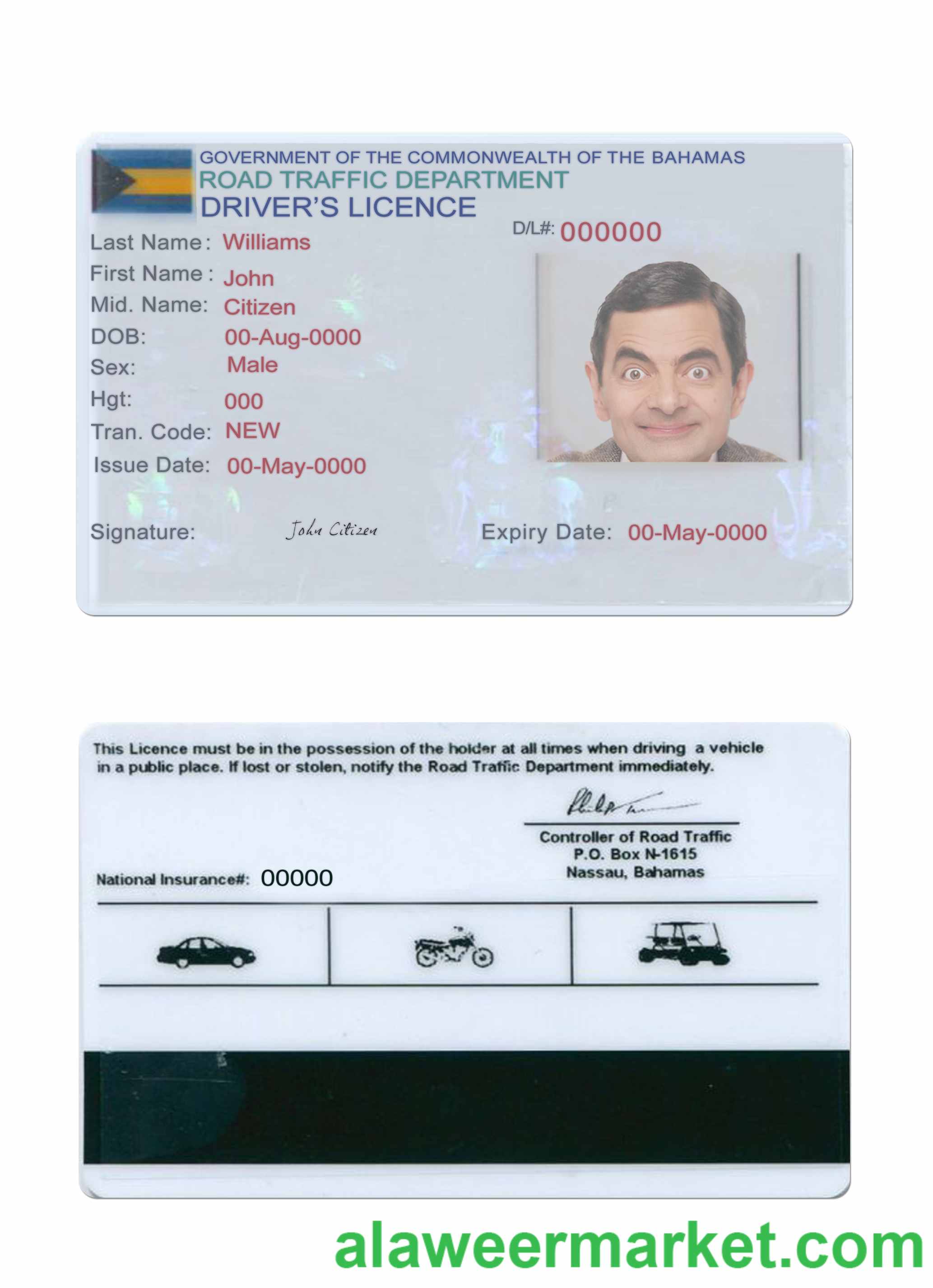 Bahamas driving license